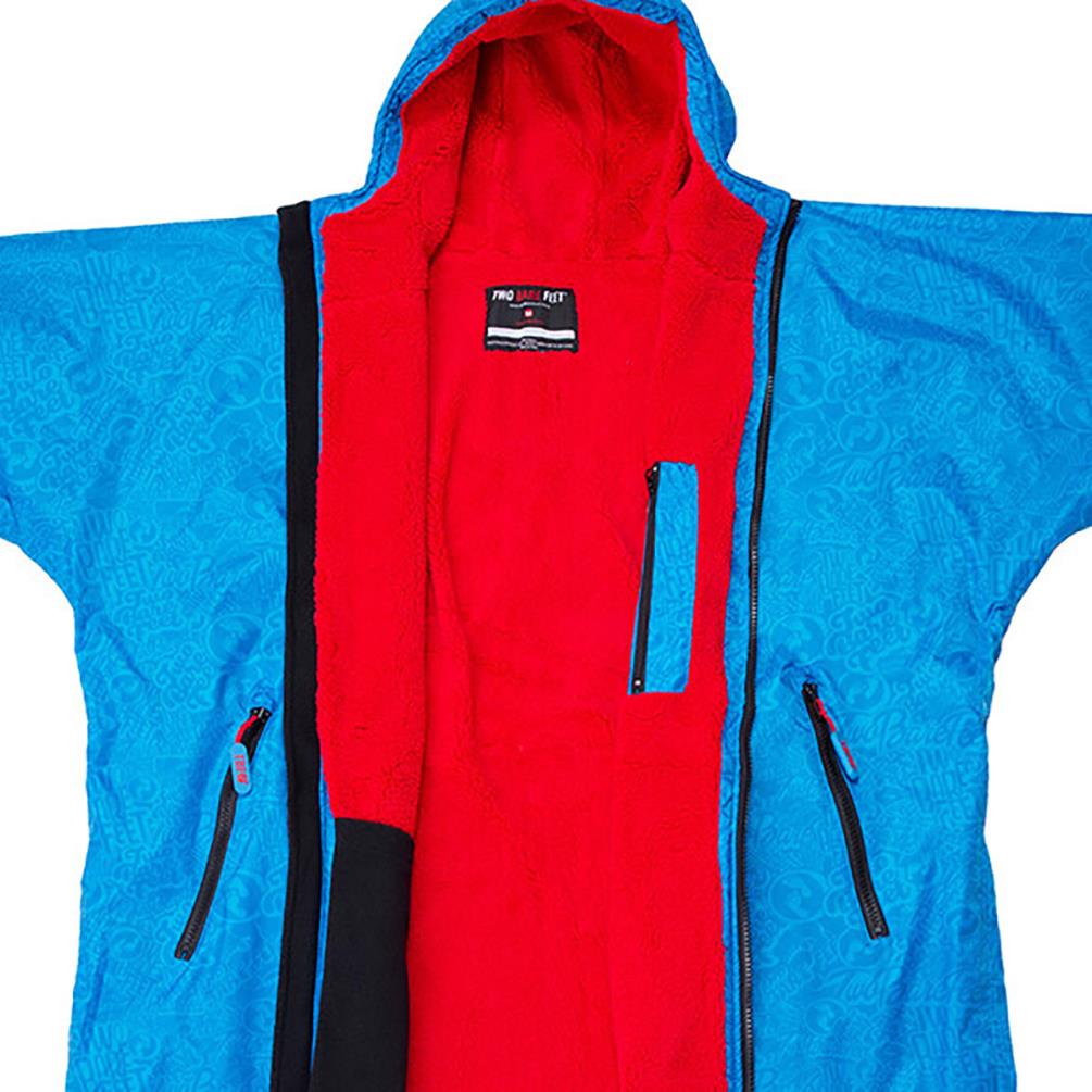 Two Bare Feet Kids Weatherproof Classic Print Changing Robe - Blue / Red Extra Image 2